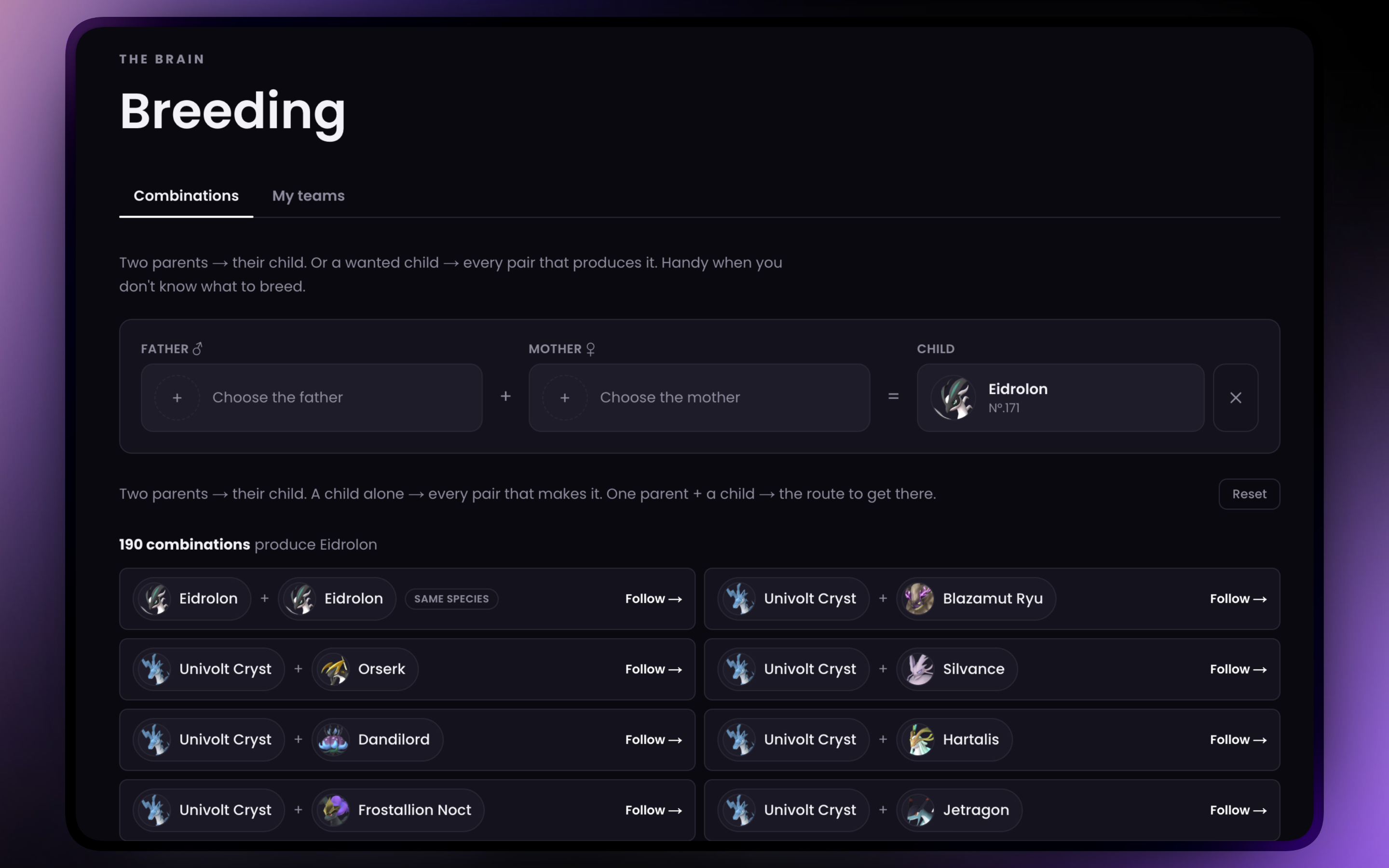 Planificateur de breeding